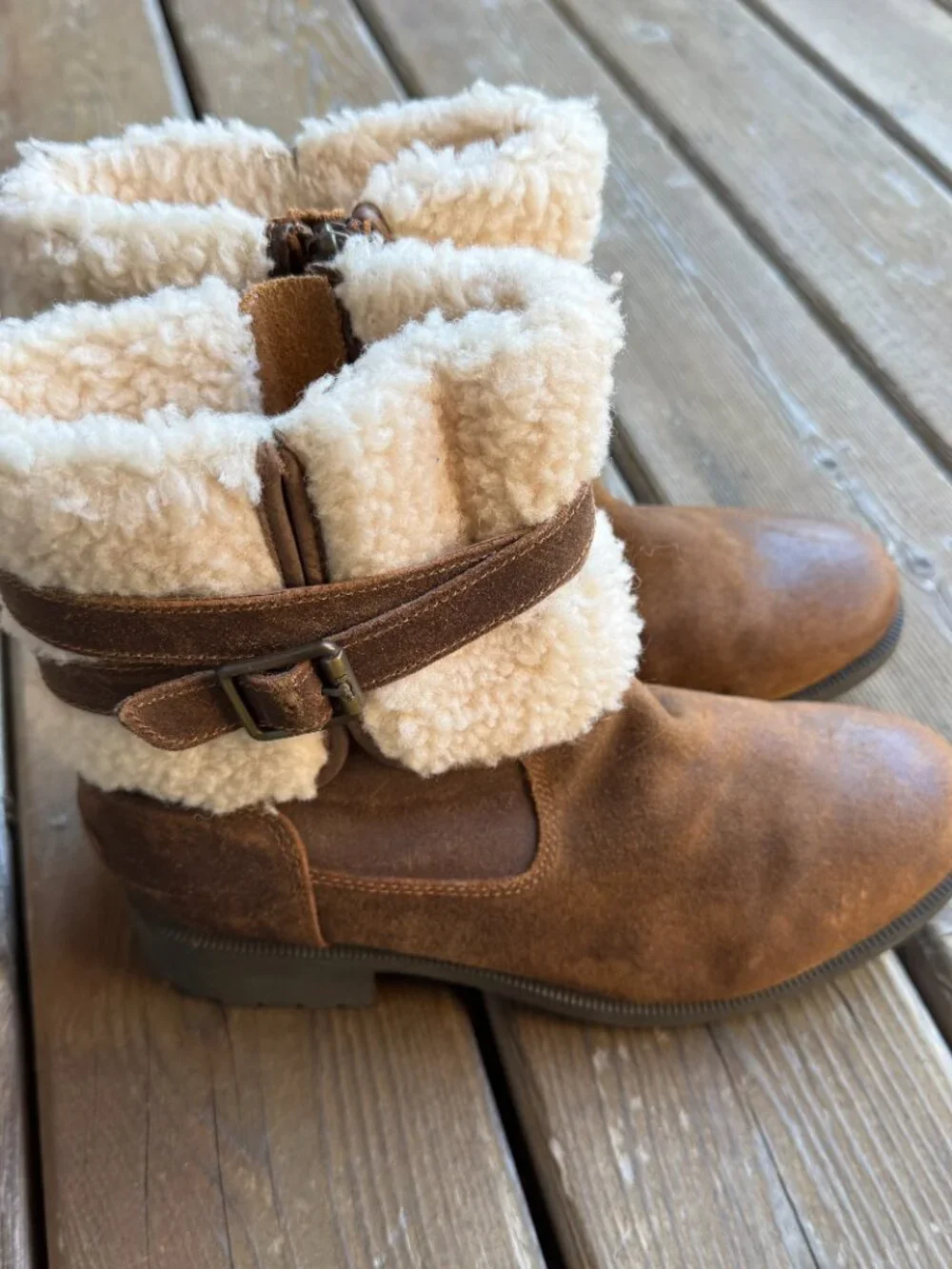UGG Blayre III Chipmunk Waterproof Leather Fur Cuff Ankle Boots Women's 9/EU 40